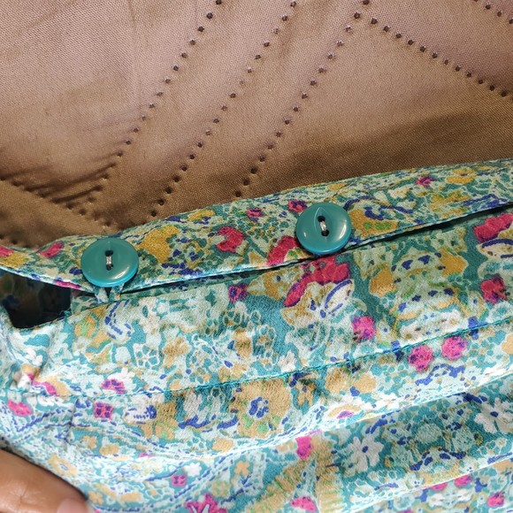 Maeve Anthropologie size 0 /XS Meret Tunic Silk Green Floral Paisley Tank Top - Picture 4 of 9